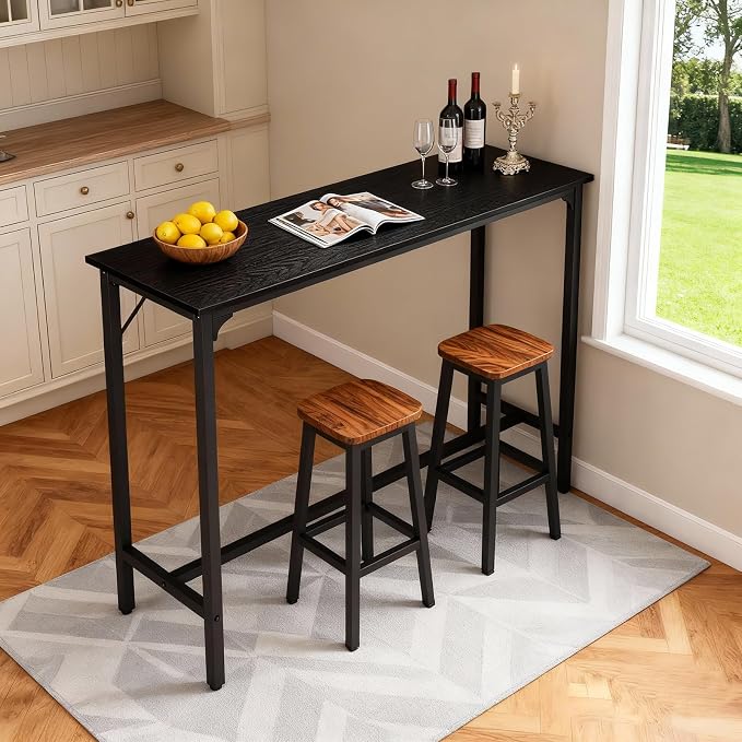 Karl home 43" Rectangular Bar Table, High Top Counter Height Table by Karlhome