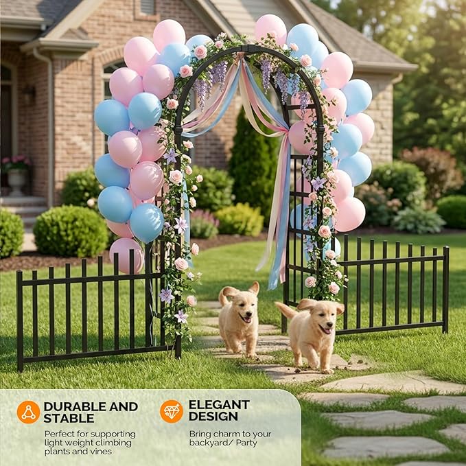 VINGLI Garden Arbor, PVC Garden Arch Trellis - Image 2