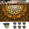 6 Pack Solar Fence Lights Outdoor Wall Lights Black Plastic Solar Powered Deck by EKQ