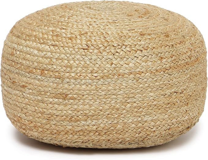 REDEARTH · Jute Circular Low Pouf Ottoman by REDEARTH