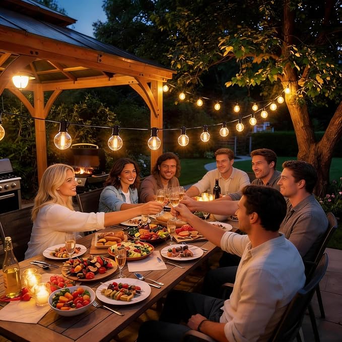 RTTY Dense-Glow Outdoor String Lights 60 ft, G40 Led Patio Globe Lights - Image 6