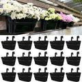 LaLaGreen Rail Planter Outdoor Plants Black Metal Iron Hanging Flower Pots Deck by L%C3%A1L%C3%A1Green