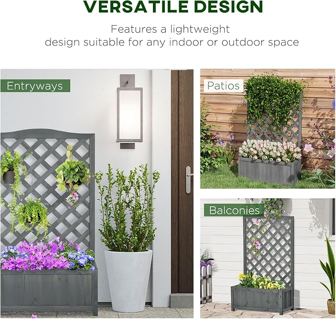 Outsunny Wooden Raised Garden Bed - Image 3