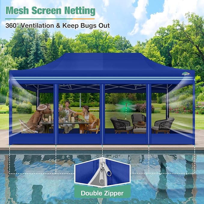COBIZI 10x20 Canopy Tent, Heavy Duty Pop up Canopy - Image 6
