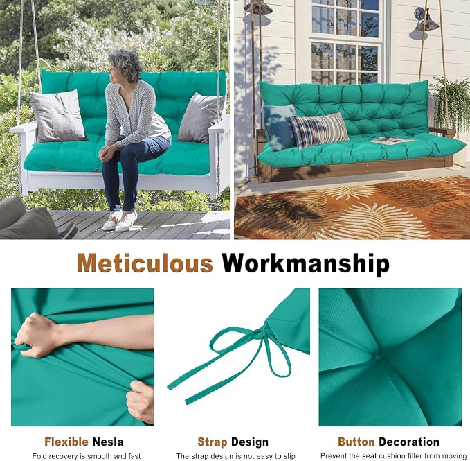 2-3 Seat Swing Replacement Cushion, Outdoor Bench Cushions - Image 4