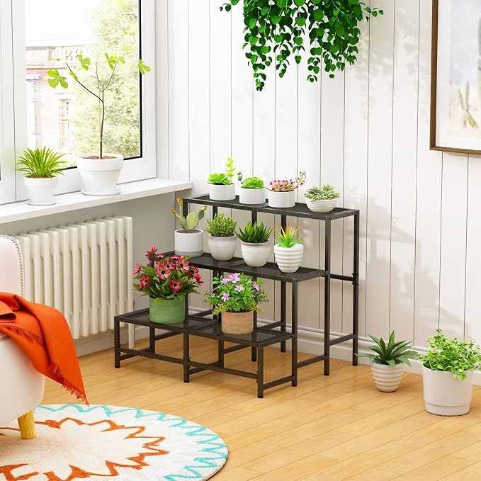 Garden 4 you 3 Tier Split Type Large Metal Plant Stand Stackable, Garden - Image 4
