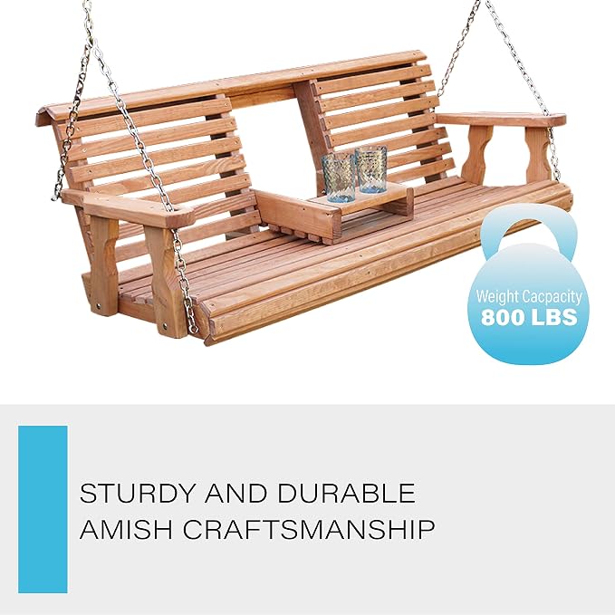 Porchgate Amish Heavy Duty Console Porch Swing - Image 4
