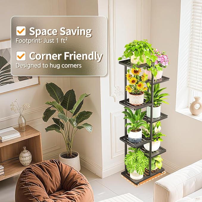 LASZOLA 6 Tier Plant Stand Indoors Outdoors - Image 6