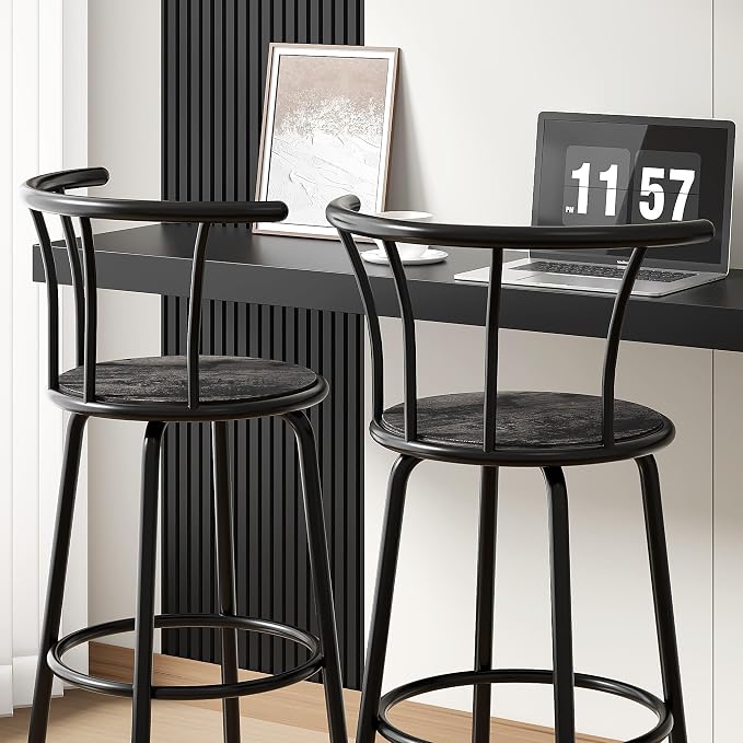 VECELO Bar Stools Set of 4, Swivel Counter Barstools - Image 7