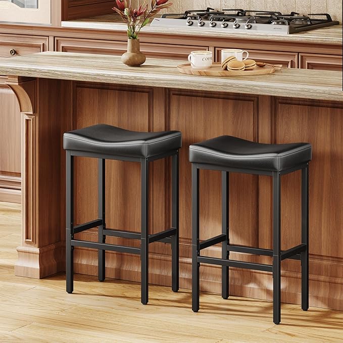 24 Inch Counter Height Bar Stools Set of 2, Compact Counter Stools by Vellorise