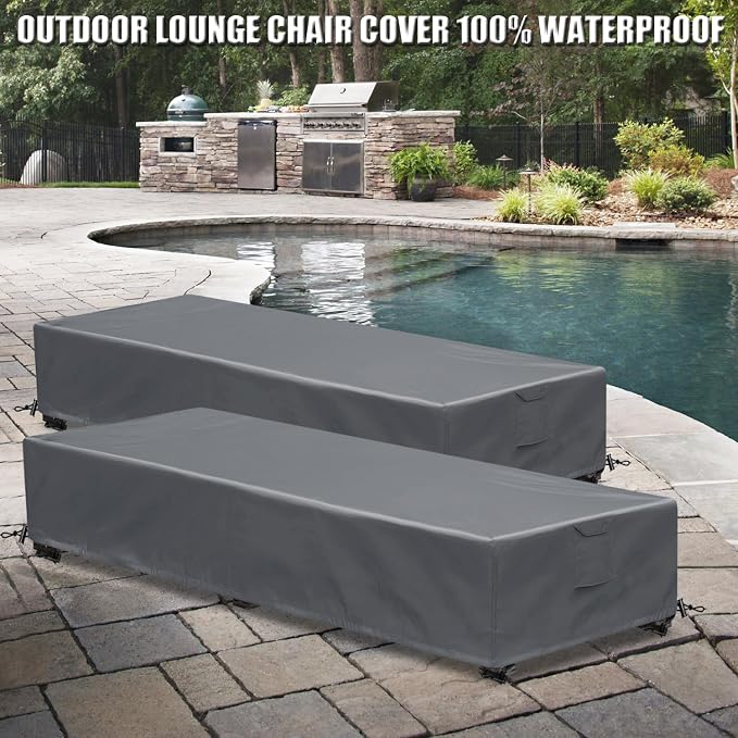 Patio Lounge Chair Covers 4 Pack Waterproof Outdoor chaise lounge cover 80" x - Image 3