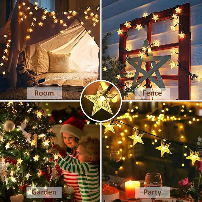 Twinkle Solar Star String Lights Outdoor Waterproof Fairy Lights 39FT 100 LED - Image 6