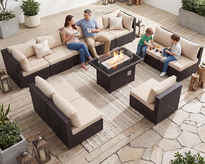 NICESOUL Modern Luxury Outdoor Patio Sectional Furniture Set by NICESOUL