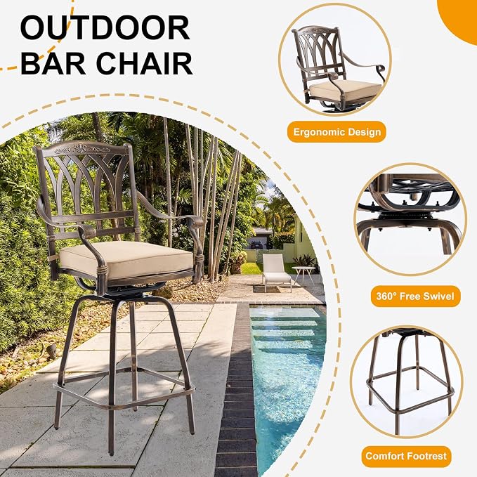 Bar Height Outdoor Table and Chairs - Image 6