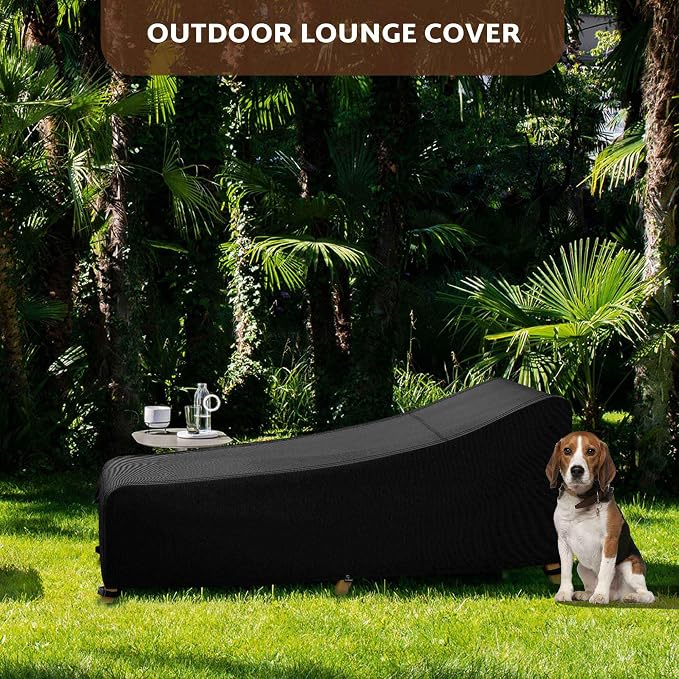 iBirdie Outdoor Lounge Chaise Chair Cover 80L x 28W x 28H inch Waterproof Patio - Image 7