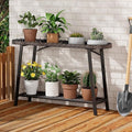 2 Tier Plant Stand Outdoor Indoor Metal Pland Stand, Heavy Duty Tall Plant by EHONXI