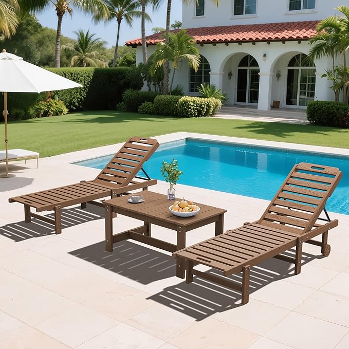 SERWALL Patio Coffee Table, HDPE Rectangle Outdoor Coffee Table - Image 9