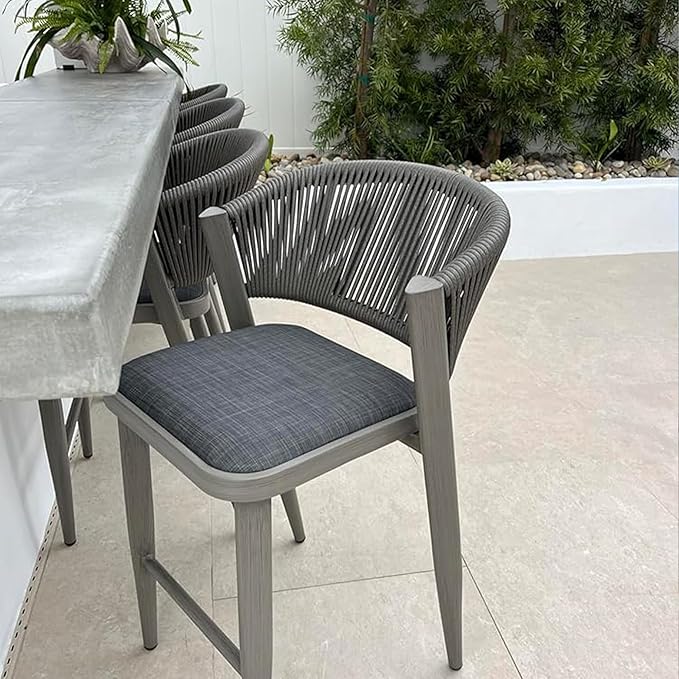 PURPLE LEAF Counter Height Bar Stool Set of 4 Aluminum Counter Height Bar Chair - Image 4