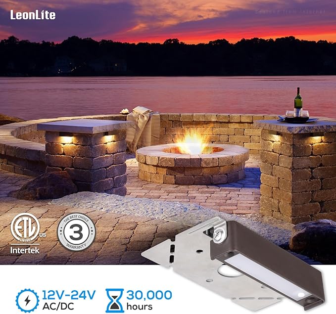 LEONLITE 4 Inch LED Hardscape Lighting, Update Retaining Wall Lights, LED - Image 5