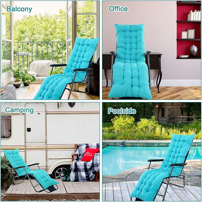67 x 19 Inch Chaise Lounge Cushions Soft Lounge Chair Cushion Gravity Chair - Image 7