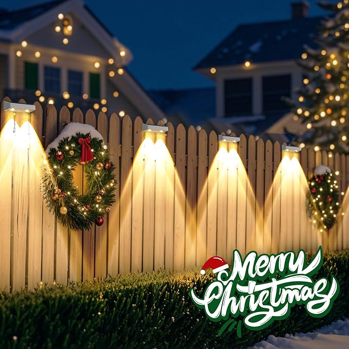 Brizled White Solar Fence Lights Outdoor, 11 Modes & 9 Colors Color Changing - Image 2