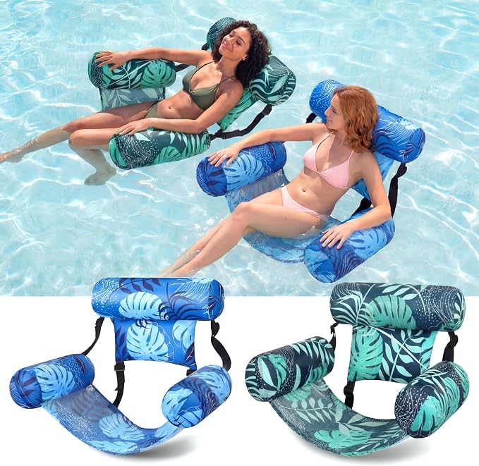 2 Pack Inflatable Pool Float for Adult Adjustable Hammock Float Chair Fabric by Blueweenly