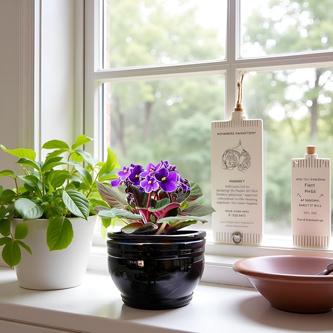 African Violet Pots Self Watering Round Ceramic Violet Pot - Image 3
