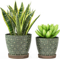 Docrin Dark Green Ceramic Planter Set by DOCRIN