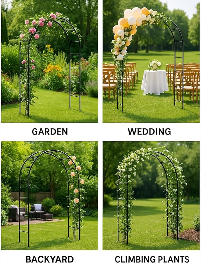 Thickened Tube Garden Arch, 7.3ft Heavy-Duty Metal - Image 2