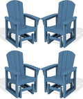 SERWALL Outdoor Glider Chair Set of 4, HDPE Wood-Like Patio Glider Rocker by SERWALL