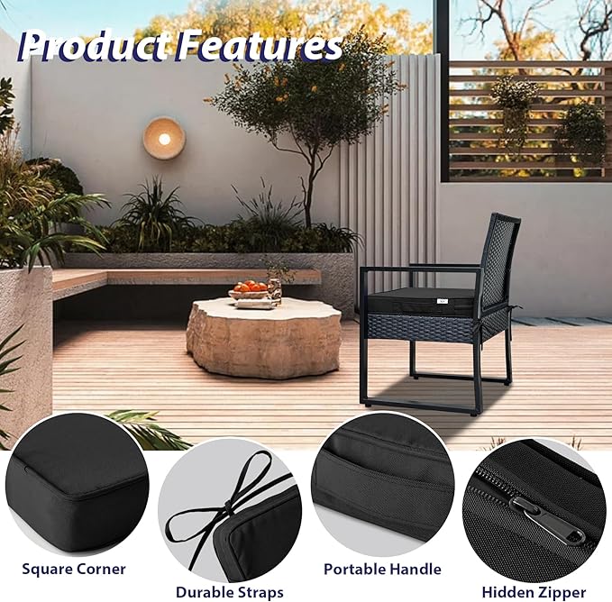Outdoor Chair Cushions Set of 4, Waterproof Outdoor Seat Cushions - Image 5