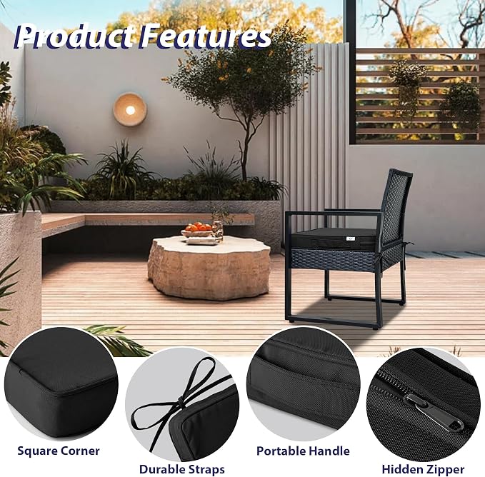 Outdoor Chair Cushions Set of 4, Waterproof Outdoor Seat Cushions - Image 5