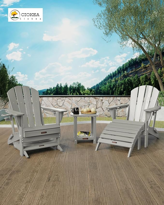 Ciokea Adirondack Outdoor Side Table, 2-Tier Sturdy Patio End Table Weather - Image 2