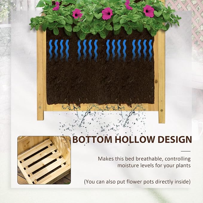 Outsunny Wooden Raised Garden Bed - Image 4