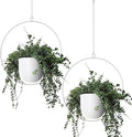 2 Pack Hanging Planters for Indoor Outdoor Plants Modern Metal Plant Hangers by ABETREE