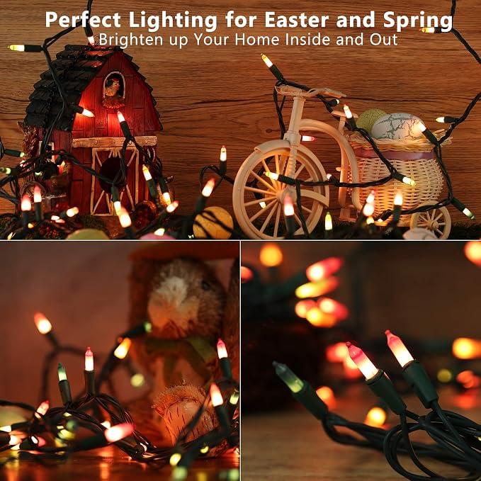 BrizLabs Easter Lights String, 34.8ft 150 Count Pastel Lights Connectable - Image 6