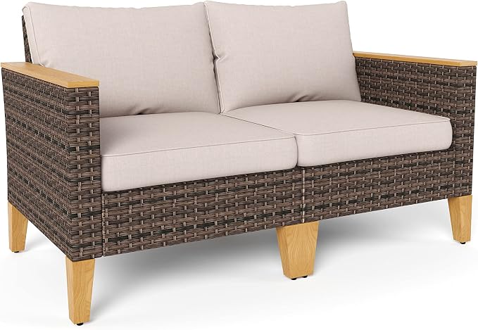 Sophia & William Outdoor Patio Furniture Set High Back Wicker Sofa Chairs by SophiaWilliam