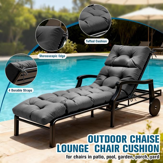 MTMR Chaise Lounge Chair Cushion Outdoor, Waterproof Seat Cushions - Image 4