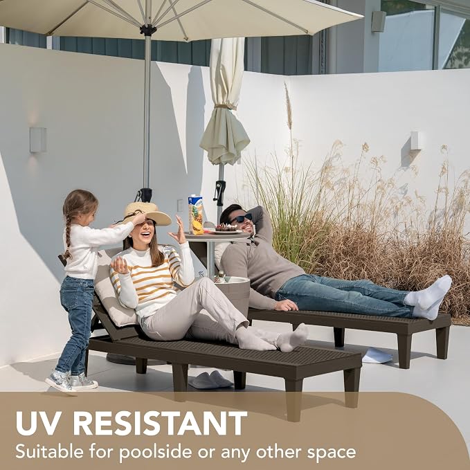Devoko Outdoor Chaise Lounge Chair Set of 2 - Image 5