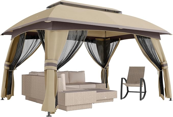 Outsunny 10' x 13' Patio Gazebo, Outdoor Gazebo Canopy Shelter by Outsunny