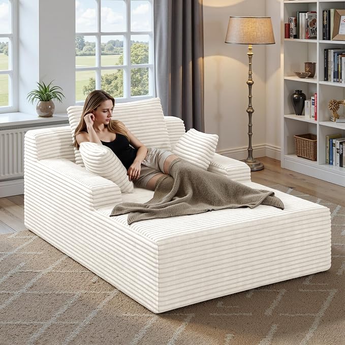 51'' Oversized Chaise Lounge Chair Indoor, Non-Assembly Deep Seat Sofa Bed - Image 7