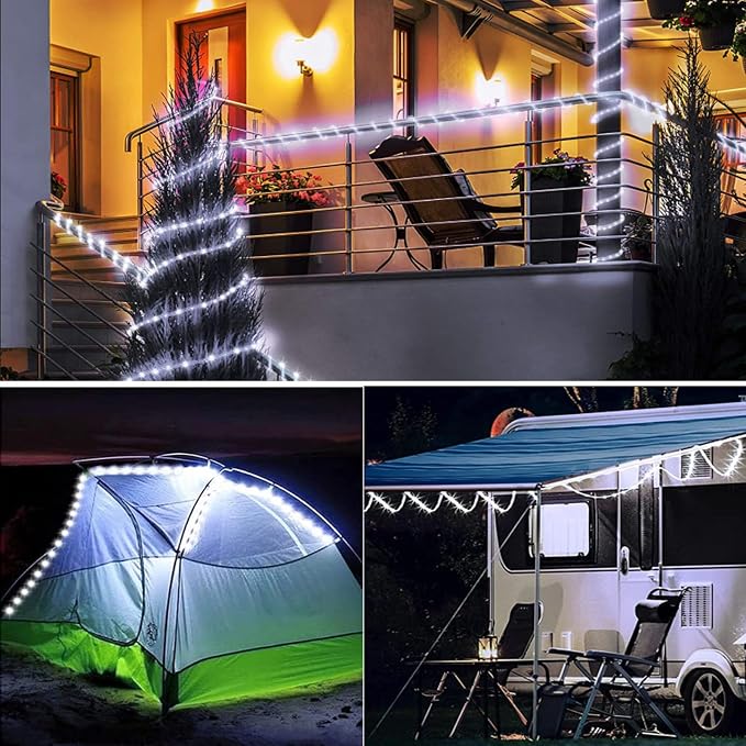 Solar Rope Lights Outdoor Waterproof, 33FT 100LED Outdoor String Lights Clear - Image 2