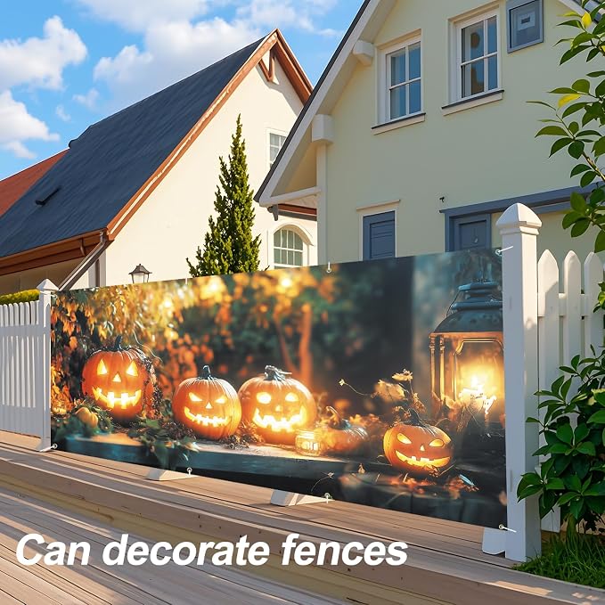 ANNA QUEEN Halloween Pumpkin Garage Door Banner 6 x 13FT, Glowing - Image 5