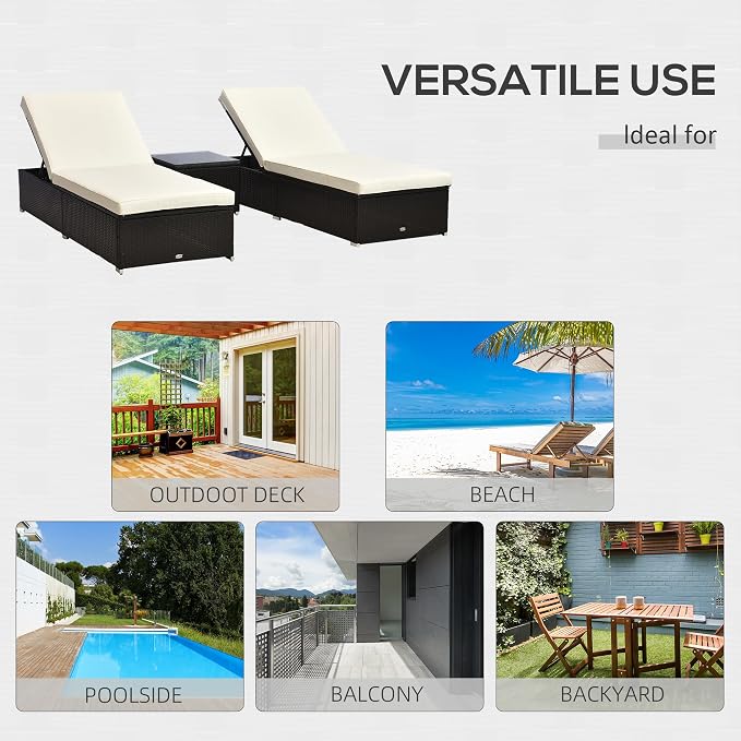 Outsunny Chaise Lounge Chair Set of 2 - Image 9