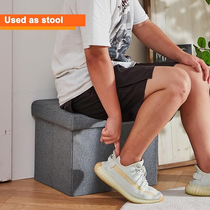 ALASDO Storage Ottoman Footrest Stool Small Ottoman - Image 4