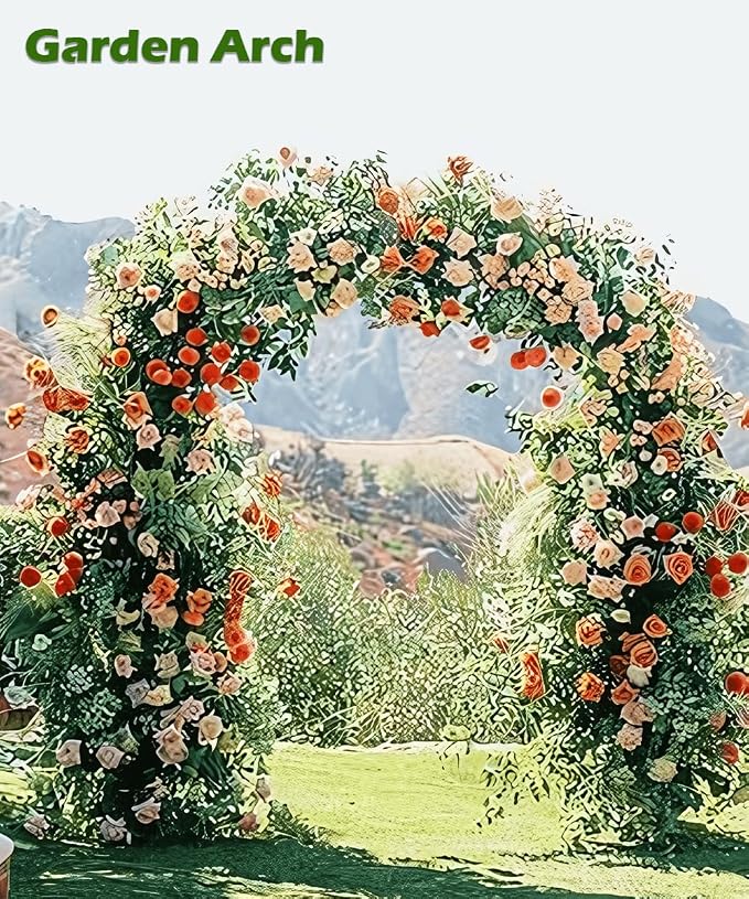 Queension Metal Wedding Arch for Ceremony Party Decoration 7Ft Wide 7.7Ft High - Image 7
