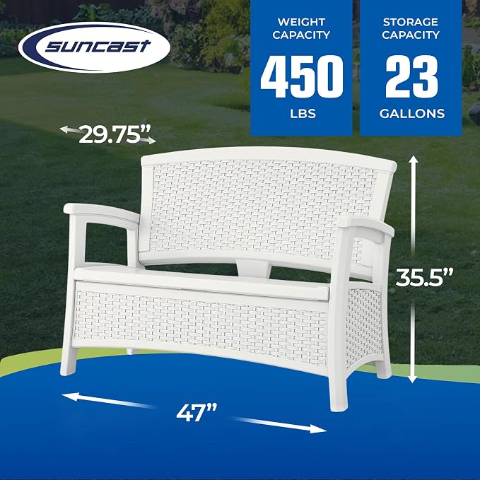 Suncast Elements Stylish Lightweight Loveseat Outdoor Seating - Image 3