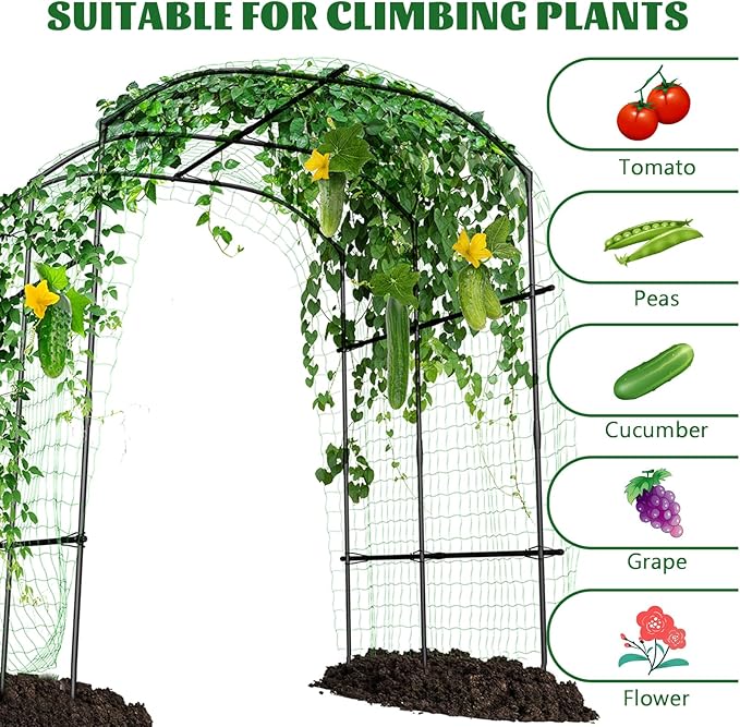 Tall Garden Arch Trellis for Climbing Plants, 87in Tall Metal Plant Support - Image 7