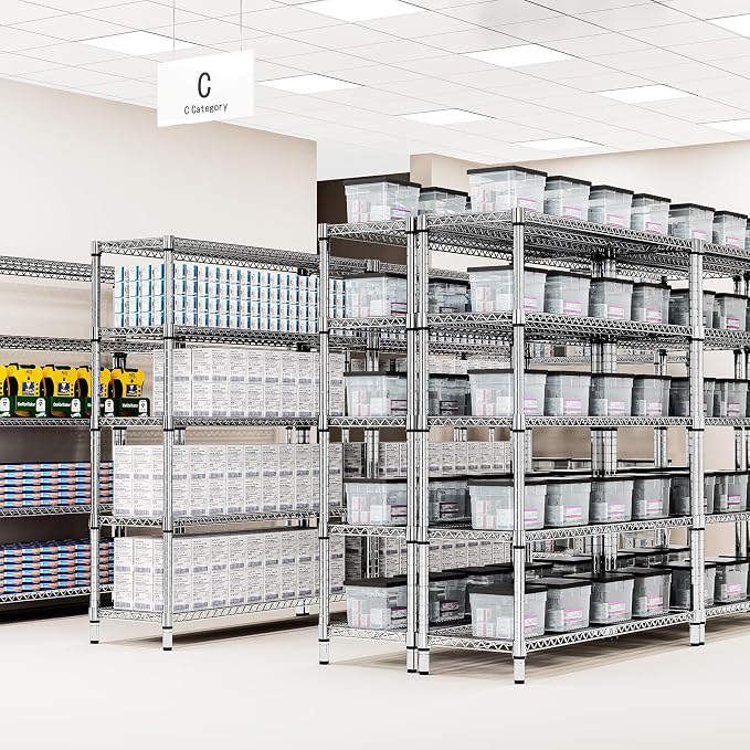 2800 LBS 59" W 4 Tier Storage Shelves Rack Metal Wire Shelving Unit, Storage - Image 5