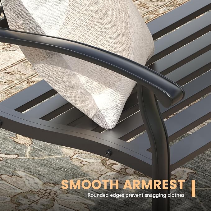 50.4" Garden Bench, Metal Outdoor Bench - Image 5